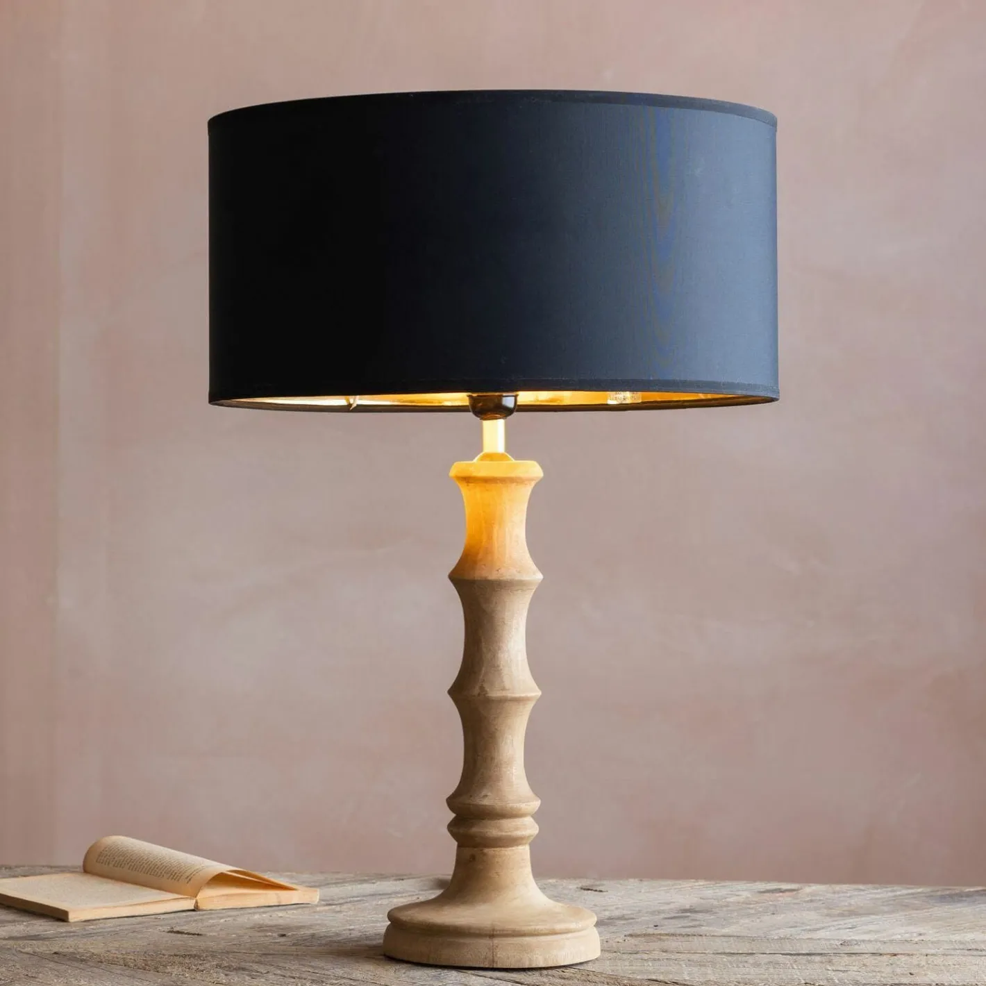 Graham & Green Table Lamps<Wooden Bamboo Table Lamp Small