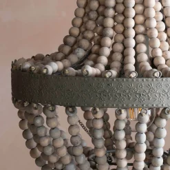 Graham & Green Ceiling Lights & Chandeliers<Wooden Beaded Pendant Light