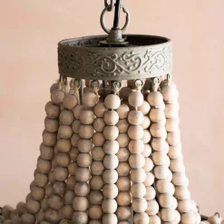 Graham & Green Ceiling Lights & Chandeliers<Wooden Beaded Pendant Light