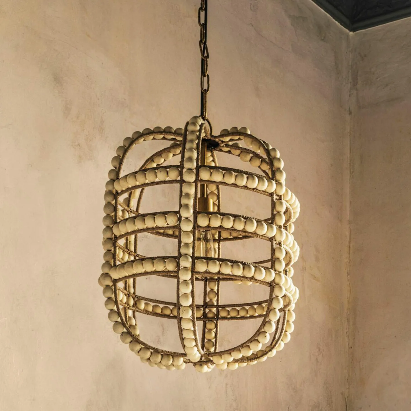 Graham & Green Ceiling Lights & Chandeliers<Wooden Bead Pendant