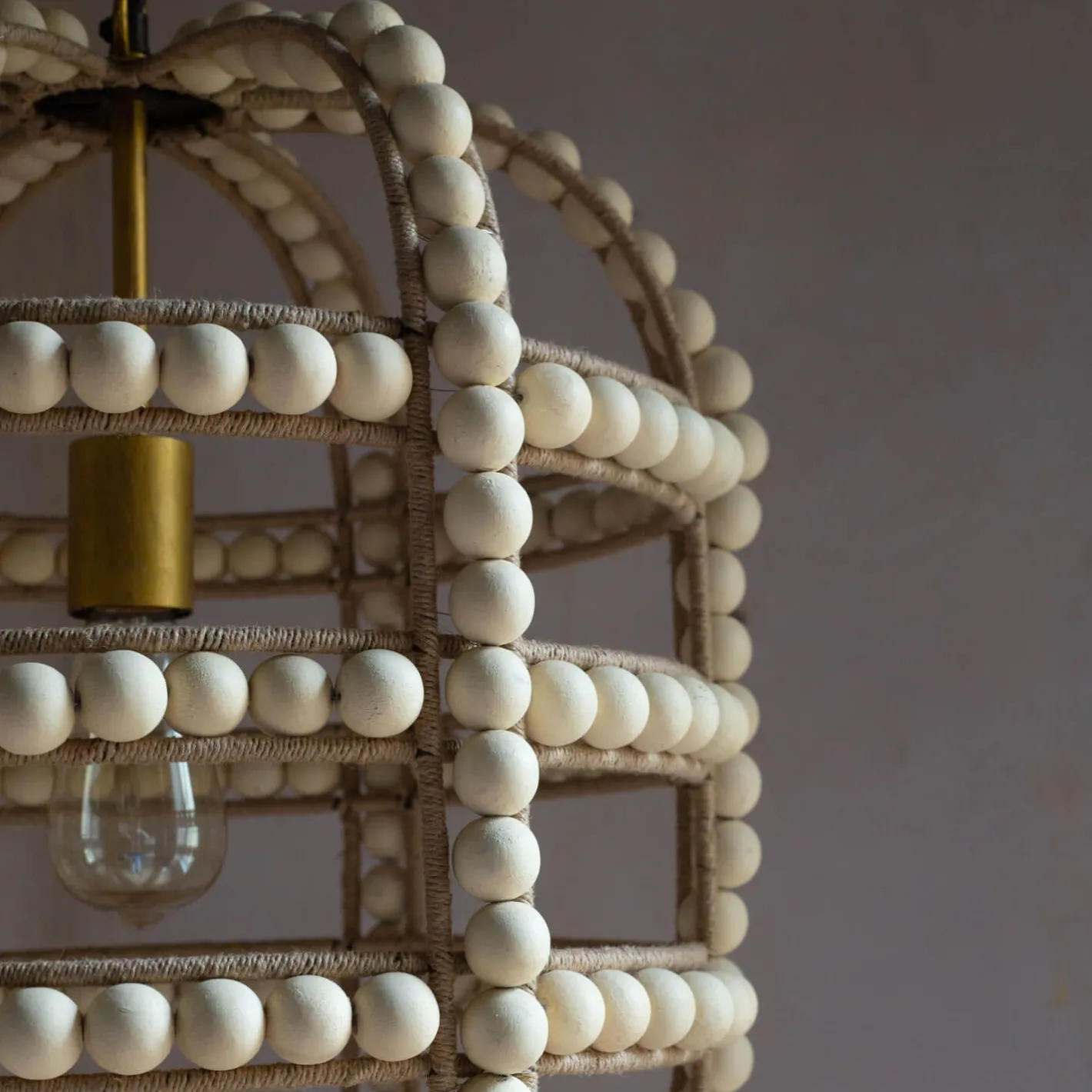 Graham & Green Ceiling Lights & Chandeliers<Wooden Bead Pendant