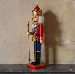 Graham & Green Decorative Accessories<Wooden Bejeweled Nutcracker with Staff
