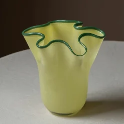 Graham & Green Vases & Plant Pots<Yellow and Green Ruffle Vase - Medium