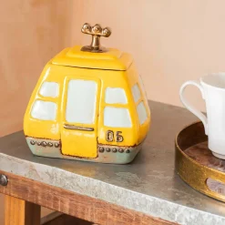 Graham & Green Kitchen Accessories<Yellow Cable Car Biscuit Jar