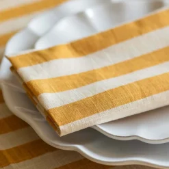 Graham & Green Outdoor Dining|Table Cloths & Napkins<Yellow Candy Stripe Napkin