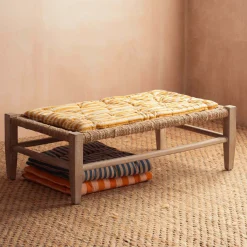 Graham & Green Seat Pads & Bed Rolls|Seat Pads & Bed Rolls<Yellow Candy Stripe Small Seat Mat