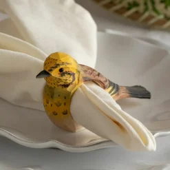 Graham & Green Table Cloths & Napkins|Table Cloths & Napkins<Yellowhammer Bird Napkin Ring