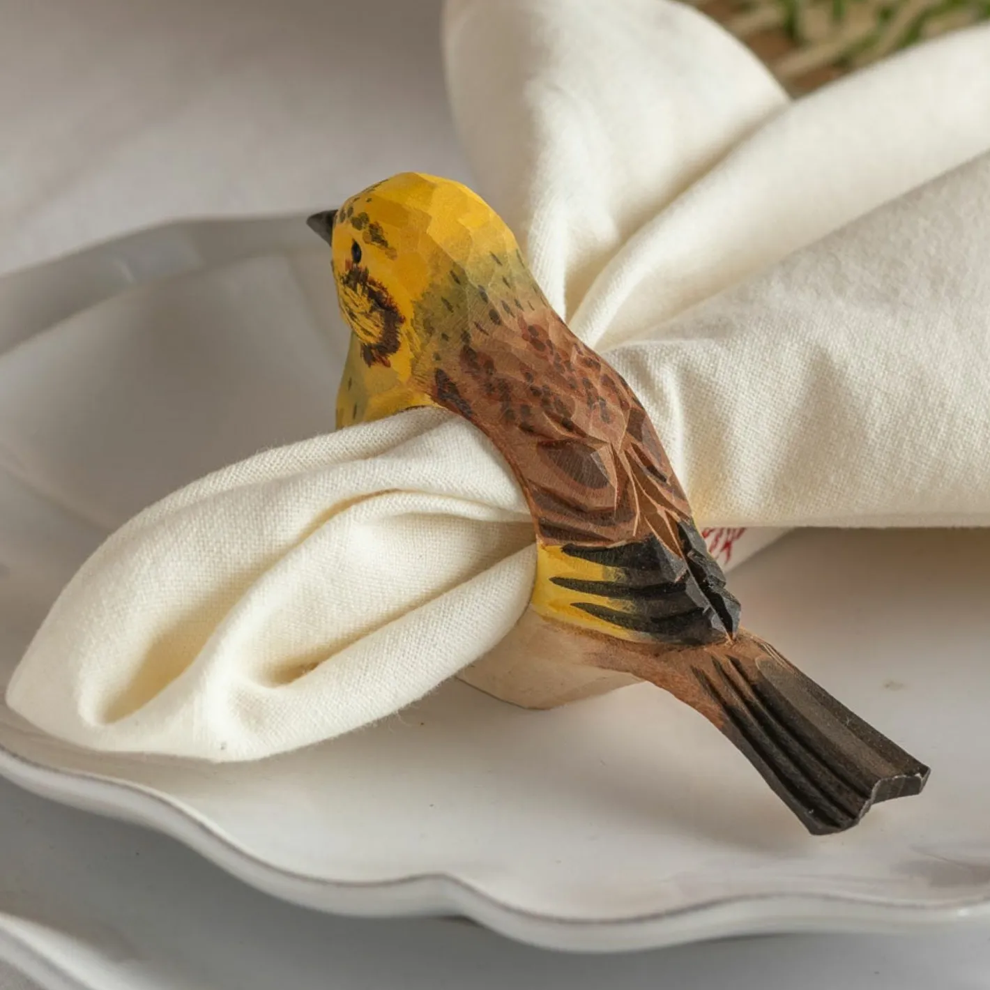 Graham & Green Table Cloths & Napkins|Table Cloths & Napkins<Yellowhammer Bird Napkin Ring