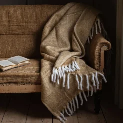 Graham & Green Sofa Throws|Throws & Blankets<Yellow Wool Blend Throw
