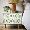 Graham & Green Bedside Tables<Zarina Green Stripe Bone Inlay Bedside Table