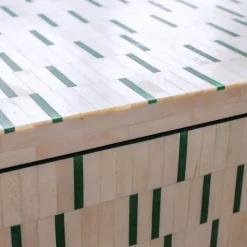 Graham & Green Chests Of Drawers|Chests Of Drawers<Zarina Green Stripe Bone Inlay Chest of Drawers