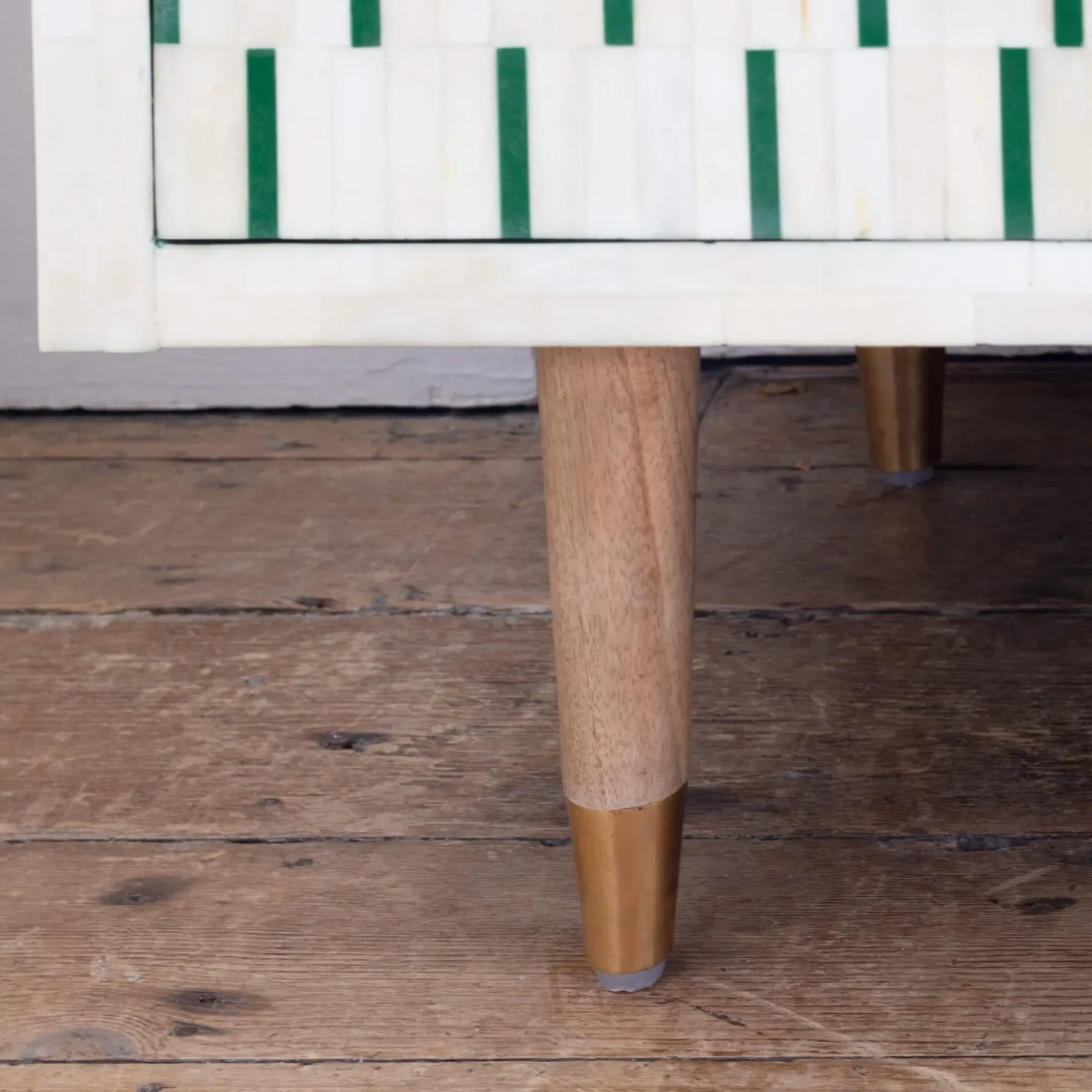 Graham & Green Chests Of Drawers|Chests Of Drawers<Zarina Green Stripe Bone Inlay Chest of Drawers